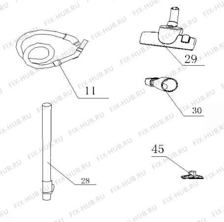 Взрыв-схема пылесоса Aeg Electrolux AE3455 - Схема узла Accessories